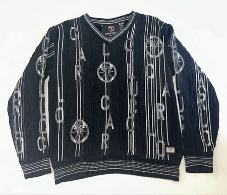 Carlo Colucci Strickpullover Schwarz Vintage Top Zustand!