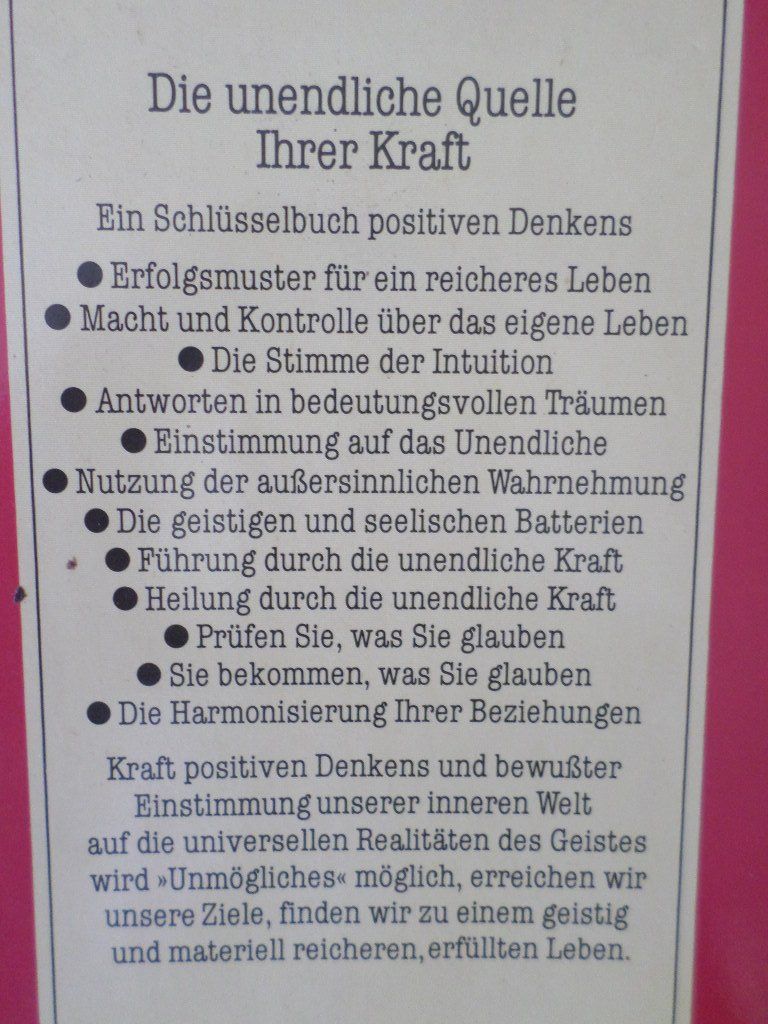 Bücher: Die unendliche Quelle Ihrer Kraft / Dr. Joseph Murphy – Gebraucht aus Liestal von man_7bt6 1