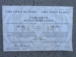 12X Historische Ciba-Geigy Namensaktie von 1971 - Sammler