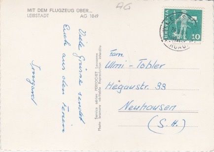 Cartoline postali: LEIBSTADT (Aarg) 1957 Flugaufnahme. – Usato da Schlieren venduto da Rapaelli 1
