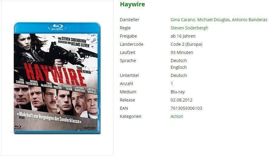 Alle DVDs: Haywire (Bluray) – Gebraucht aus Buchrain von Sssschaller