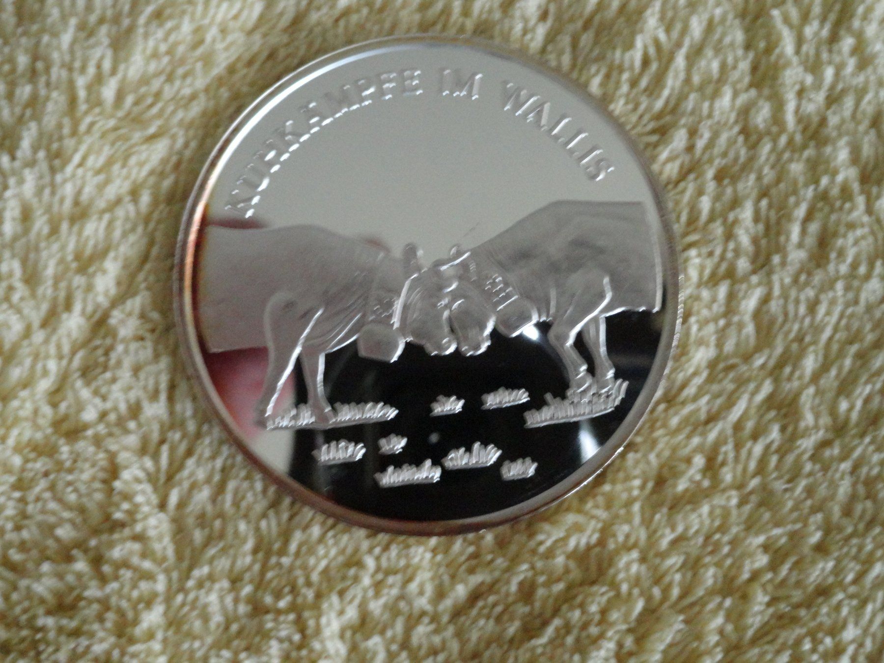 Medaglie: Silbermedaille "Schweizer Volksbräuche" - Kuhkämpfe im VS – Usato da Gerlafingen venduto da Shiva_74 3