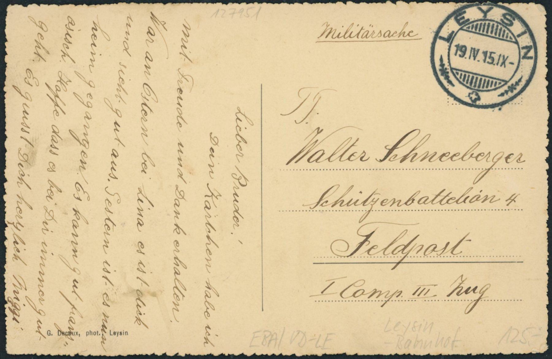Cartoline postali: VD Leysin - Bahnhof - Bahn – Usato da Schindellegi venduto da leecollect 1