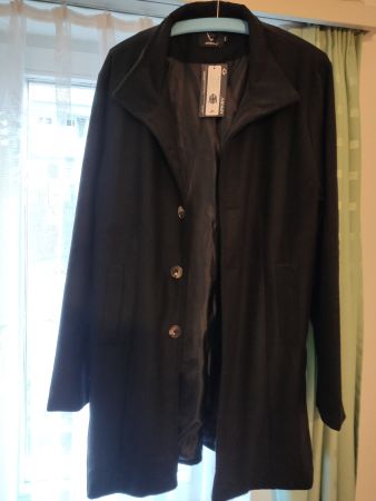Schwarzer Winter Mantel für Herren, Neu mit Etikett, Gr. XL