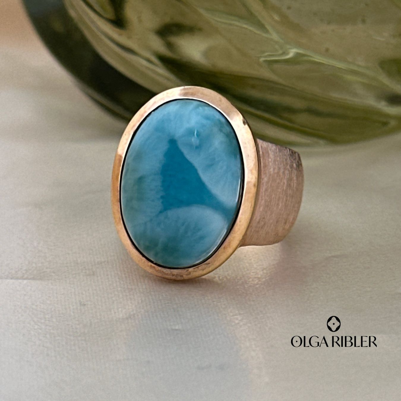 Olga Ribler Anelli: Silber Statement Ring mit Larimare Grösse 55 – Nuovo (secondo la descrizione) da Luzern venduto da byolgaribleroutlet 3