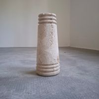 Vase travertin minimaliste Italy 1970 retro