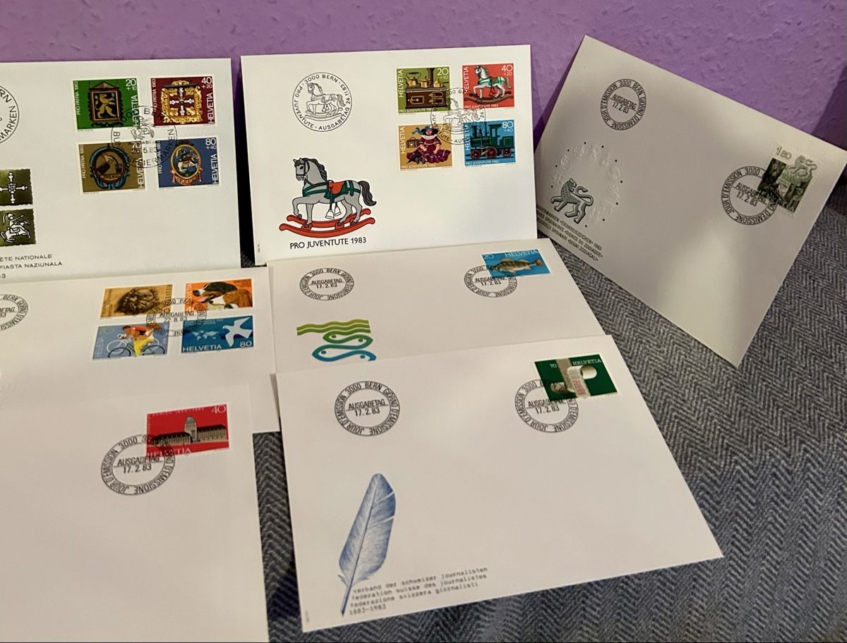 Tutti i francobolli: de 14. FDC Suisse, 1983. – Usato da Petit-Lancy venduto da Pierre_le_voyageur 3