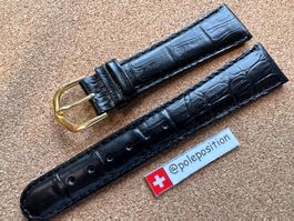 20mm Uhrenarmband Leder schwarz, Lederarmband für Uhren