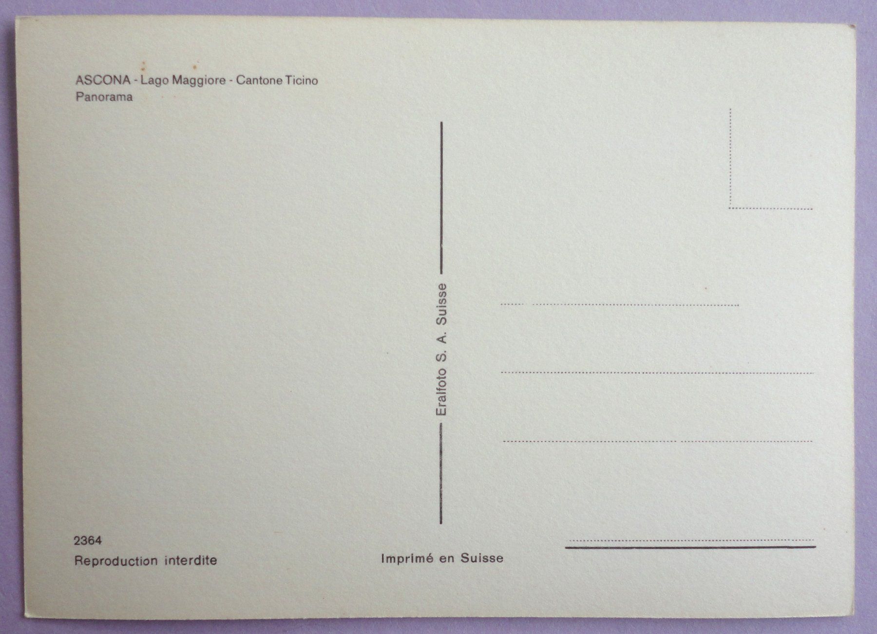 Cartes postales: Ascona - Lago Maggiore - Panorama – D'occasion à Fétigny par Billy2miny 1