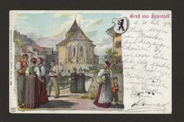 1902 Gruss aus Appenzell alte Karte gelaufen nach Zürich