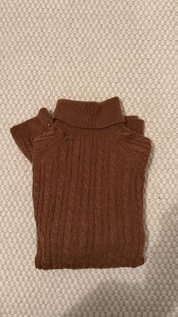 Tommy Hilfiger Brown Wool Cable Knit Roll Neck - M