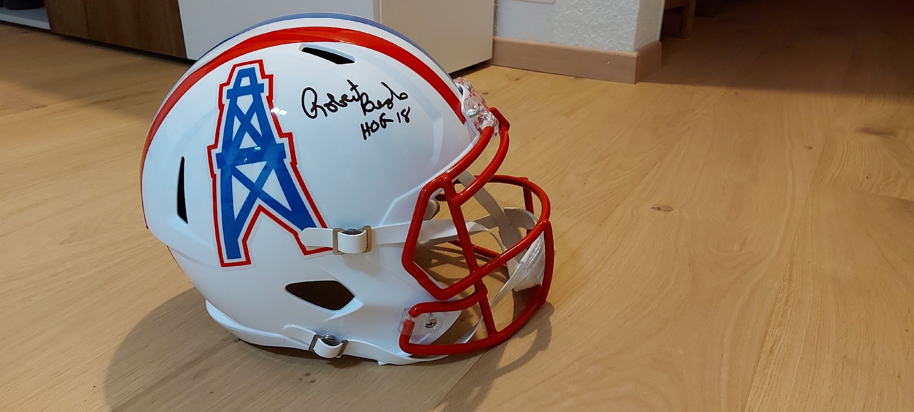 Autografi: Robert Brazile signed full-size replica helmet (Titans) – Nuovo (secondo la descrizione) da Mettmenstetten venduto da inf_2xpl
