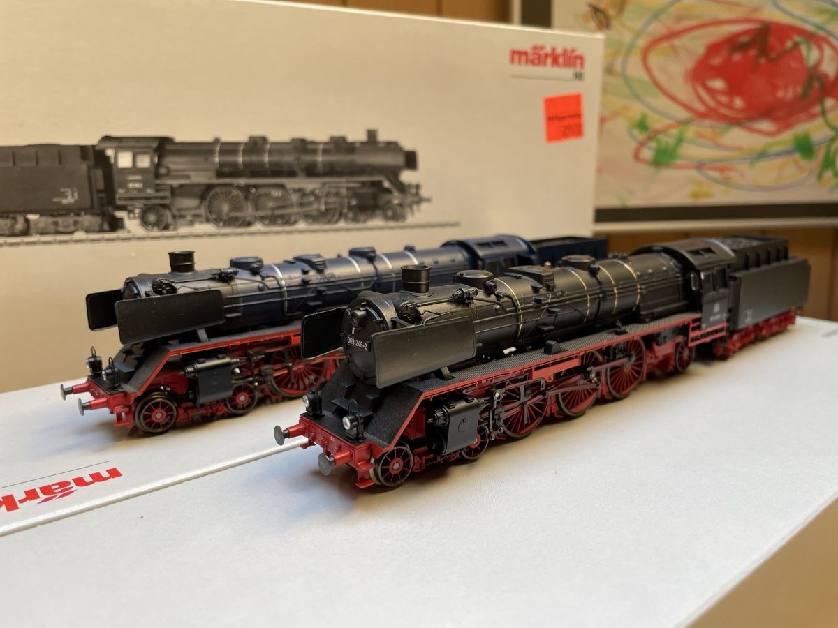 Märklin Modellini di ferrovie: Märklin 37955 Set mit 2 Dampflokomotiven DB digital – Usato da Rickenbach ZH venduto da u2540 6