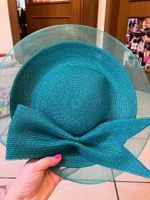 Chapeau cérémonie vert turquoise Mademoiselle chapeaux tbe
