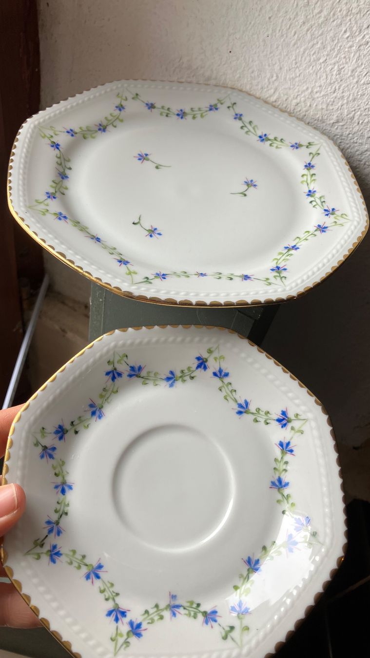 Set di piatti: ensemble vaisselle peint à la main handbemalt Gerichte – Usato da St-Cierges venduto da LeRegain 5