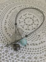 Collier artisanal câble plastifié & Perles, NEUF