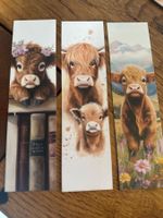 3x Lesezeichen-Buchzeichen-Highland-Kuh-Kalb-Hochlandrind