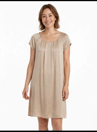 Gattina Seidenkleid beige 95 Prozent Seide neuwertig