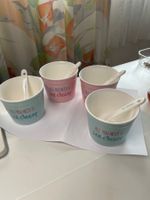4 Eisbecher Crofton mit Löffel gebraucht guter Zustand