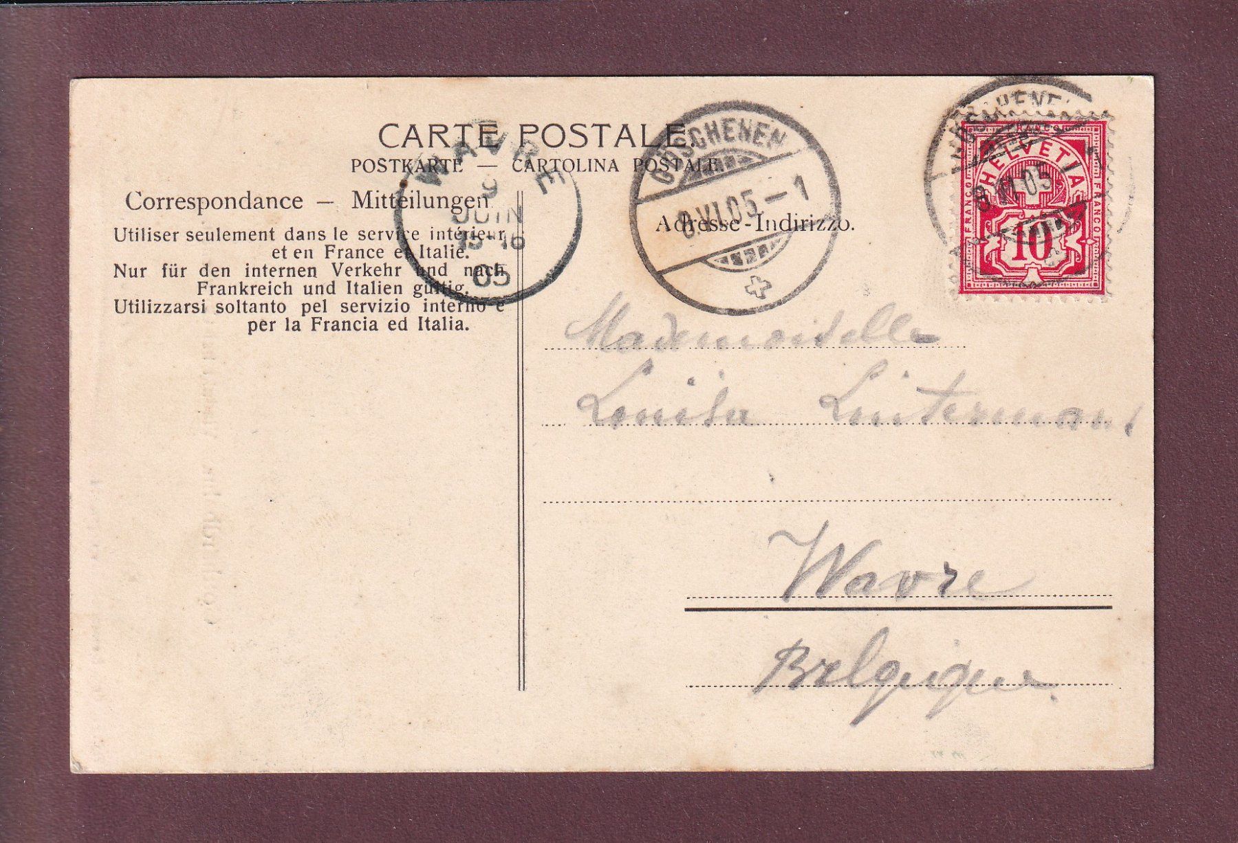 Cartoline postali: Viadukt bei GÖSCHENEN - 1905 – Usato da Pully venduto da nicecards 1