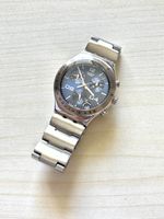 Swatch Irony Chronograph Uhr Edelstahl dunkelblau gebraucht