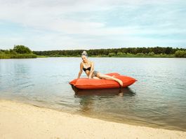 Schwimm Sitzsack jeansblau