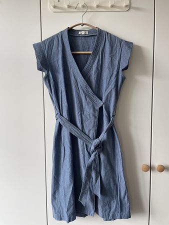 SOEUR Wickelkleid aus 100% Baumwolle – Gr. 36 – Blau
