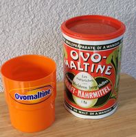 Vintage Ovomaltine Vorratsbehälter und Tischeimer 