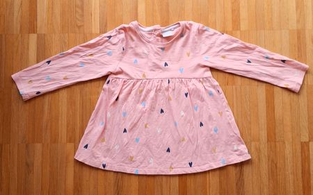 🌿🌸 Süsses Kleid mit Herzchen, Gr. 98, lachsfarben