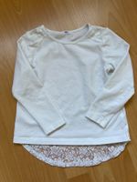 Langarmshirt Mädchen weiss mit Spitze guter Zustand Gr. 110