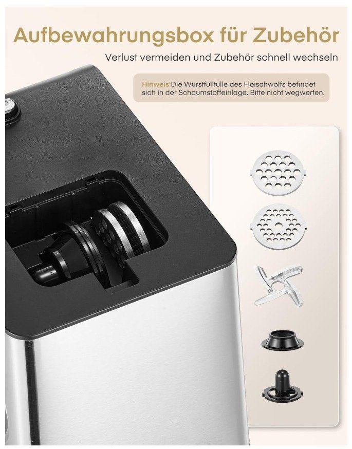 Küchengeräte: FOHERE MG4250R Fleischwolf 3200W max. – Neu – Neu und originalverpackt aus Laufen von Genton 3