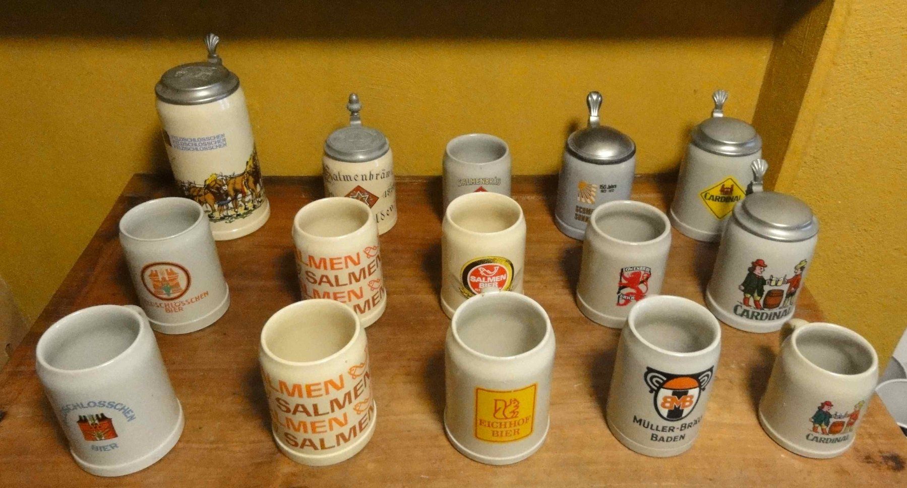 Bicchieri: Bierkrüge mit und ohne Deckel, vor 1990 – Usato da Wohlen AG venduto da Flusslauf