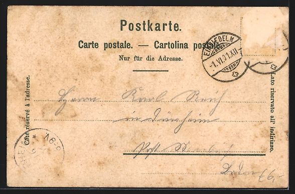 Cartoline postali: Litho Einsiedeln, Gasthaus St. Georg, Kl – Usato da Berlin venduto da bartko-reher 1