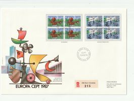 Briefmarken Europa Cept 1987 Umschlag Moderne Architektur
