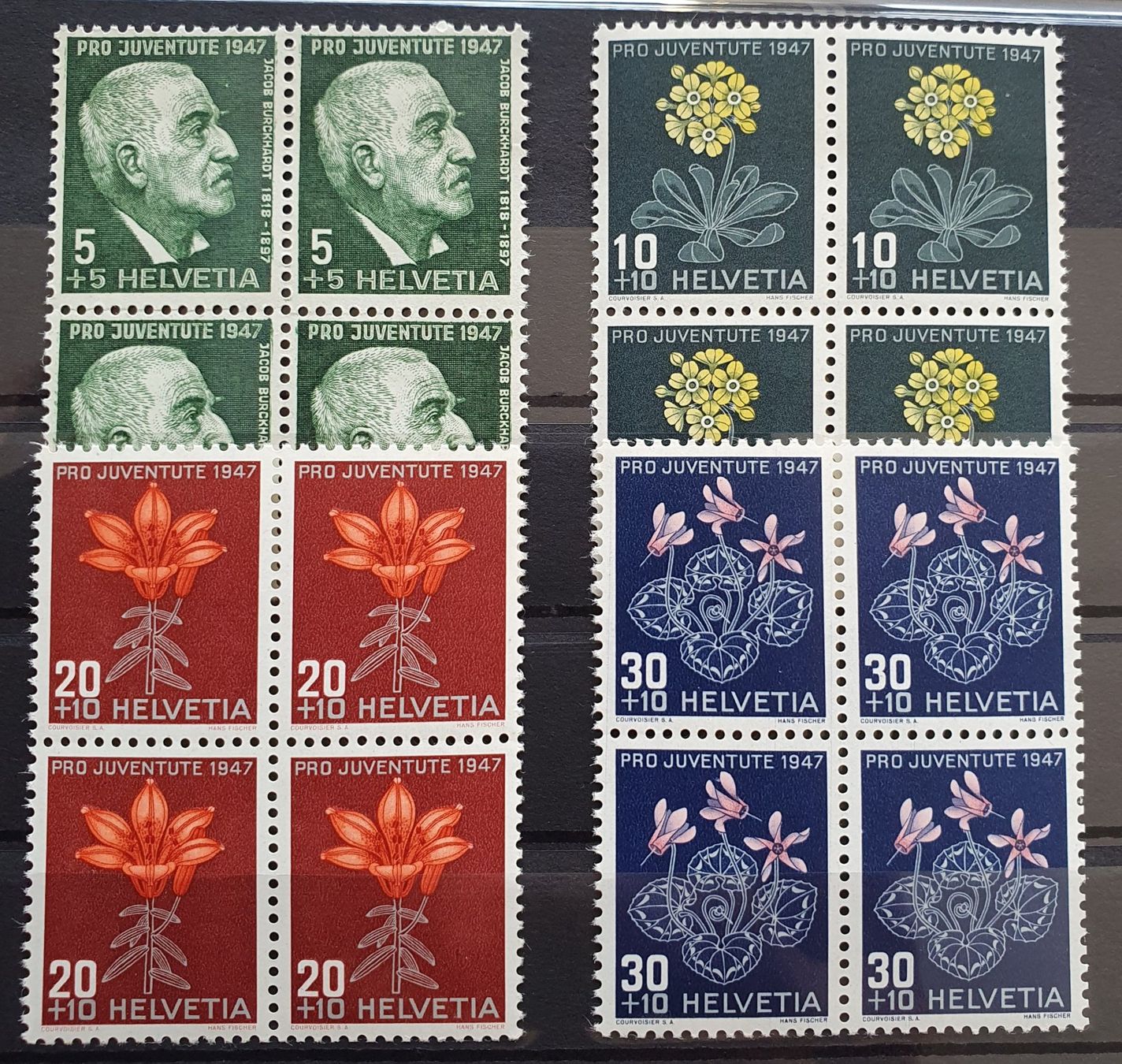 Alle Briefmarken: Pro Juventute J121-J124 ** Kat. 28.- – Gebraucht aus Balgach von SIMEON27
