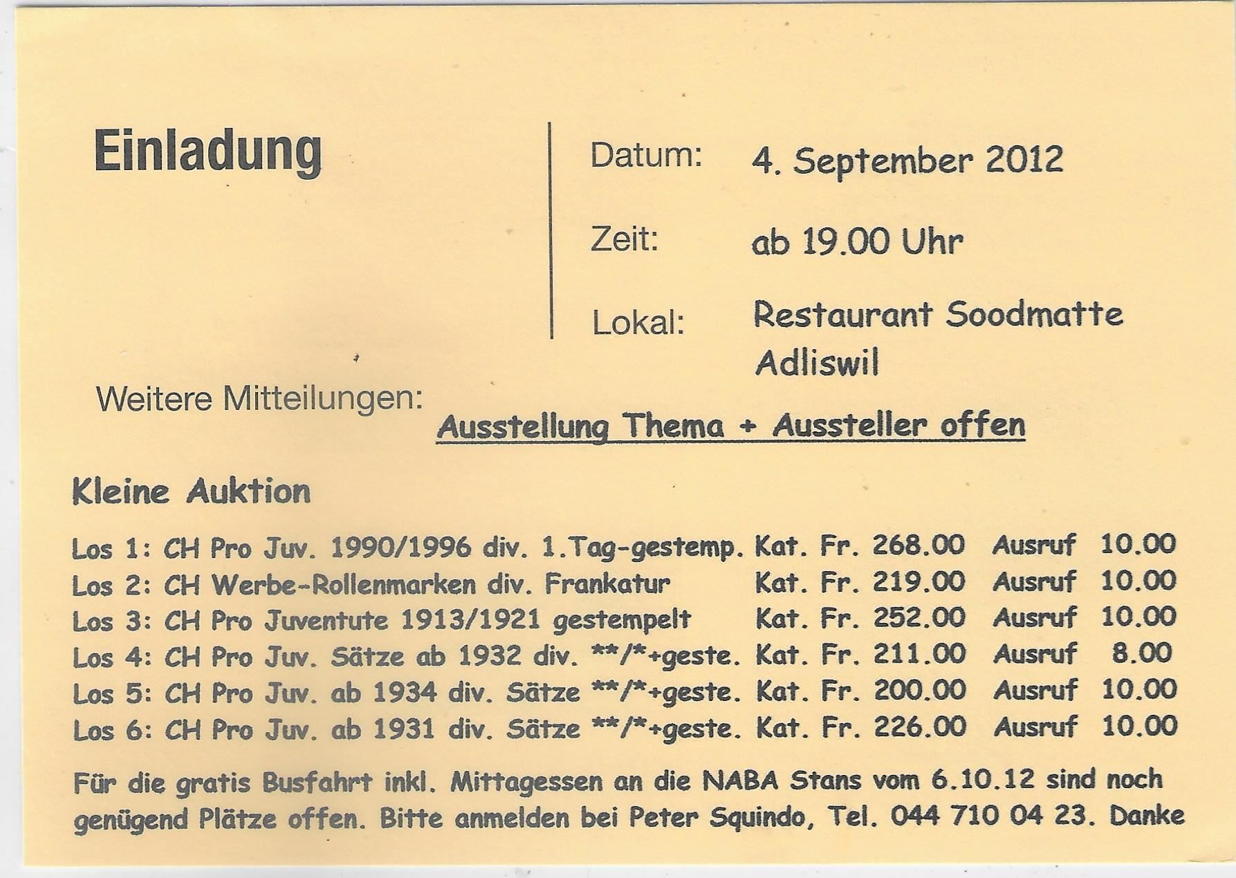 Tutti i francobolli: Werbestempel 8127 Forch ZH 26.7.2012 – Usato da Ettingen venduto da Kartenplanet 1