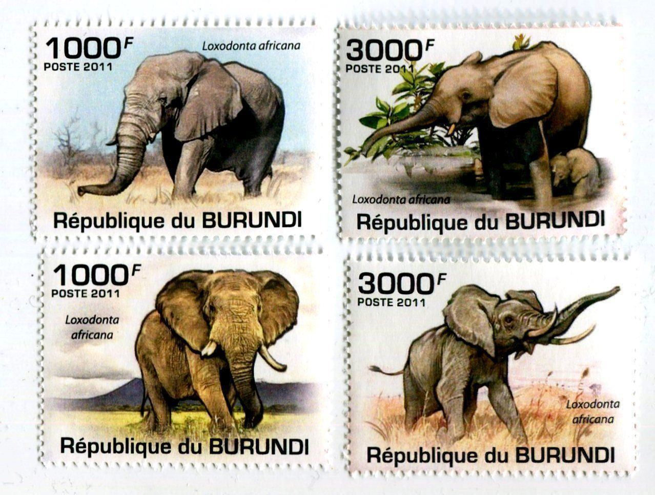Tutti i francobolli: Briefmarken "Elefanten". Burundi. – Nuovo e nell'imballaggio originale da Basel venduto da Butsch5