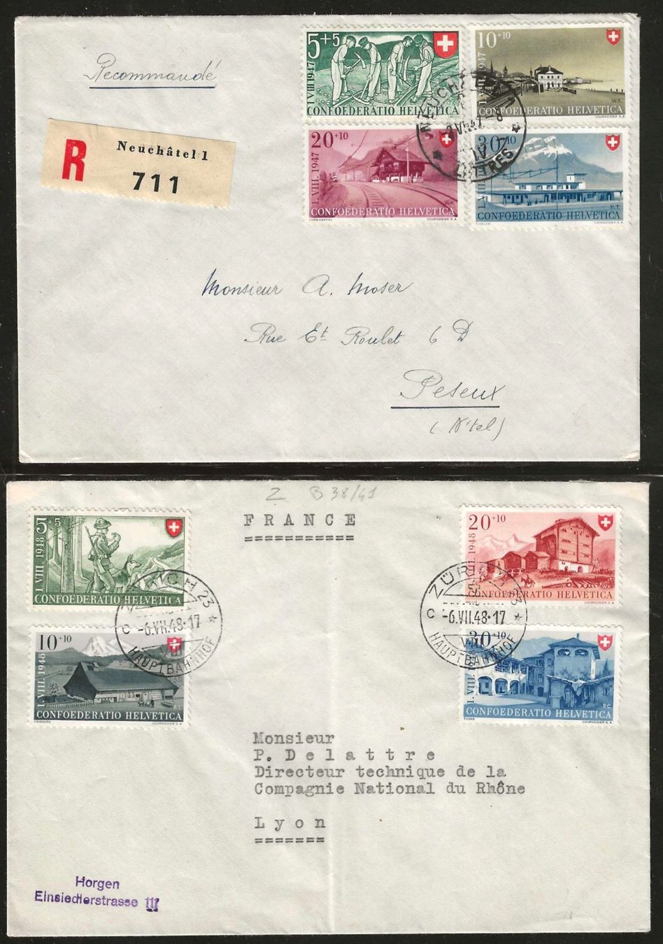 Tutti i francobolli: 1947 + 1948 : 2 Briefe mit Pro Patria Serie – Usato da Gümligen venduto da Geniusbuy