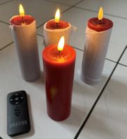 4 Deluxe LED-Kerzen mit Fernbedienung, Rot