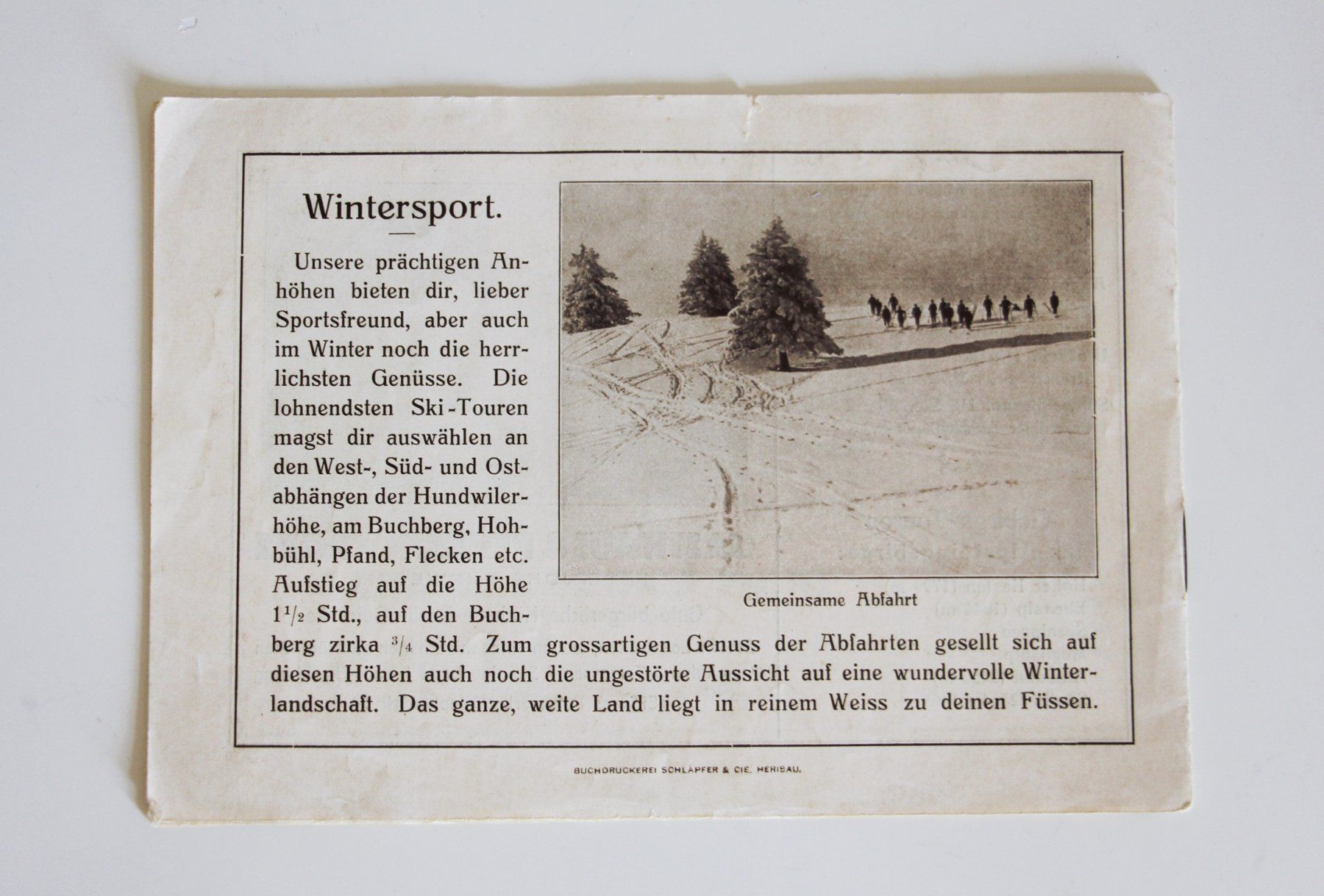 Cartoline postali: PROSPEKT "LUFTKURORT HUNDWIL" ca. 1925 WERBUNG – Usato da St. Gallen venduto da modernetc 6