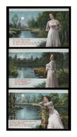 FEMME - 1910 "Scènes Romantique en Nature" (Lot de 3x C.P.)