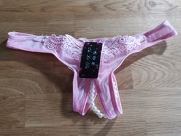 Damen Reizwäsche Perlen String XS rosa NEU ungetragen