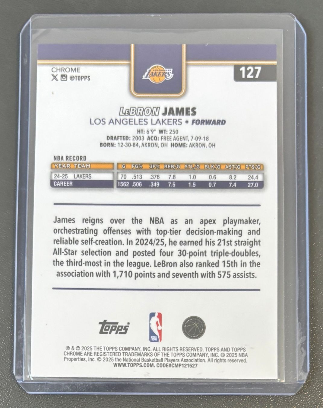 Nba Cartes à collectionner: NBA Lebron James 2025-26 Topps Chrome Base Card – Neuf (Voir description) à Muri b. Bern par winningloser 1