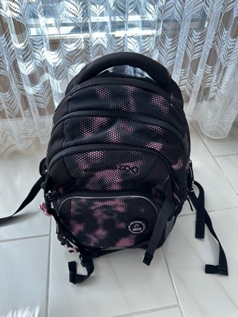 Coocazoo Schulrucksack Easy Grow – schwarz/pink – guter Zust