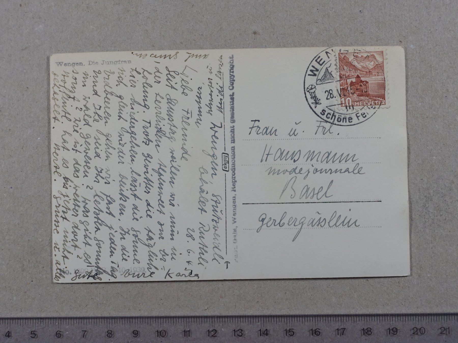 Cartes postales: Wengen, Jungfrau, 1945 – D'occasion à Lenzburg par fh1 1