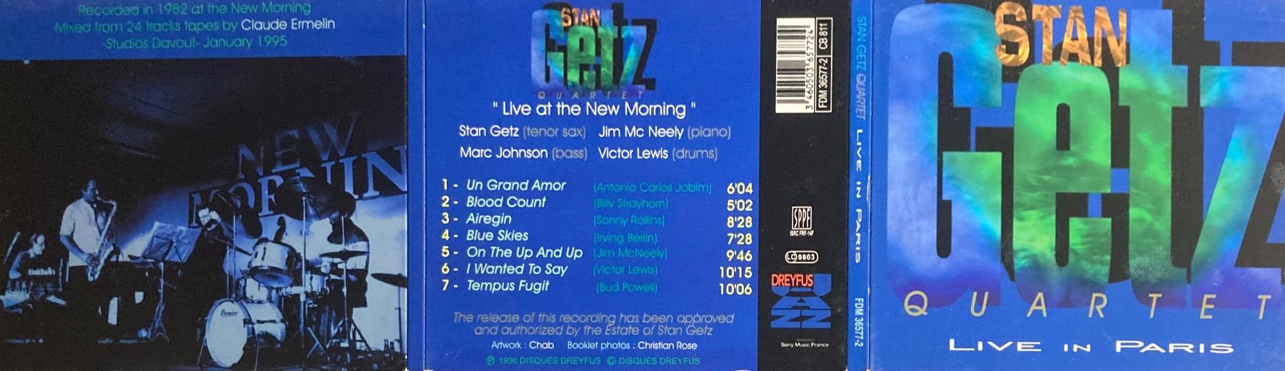 CDs: STAN GETZ QUARTET - LIVE IN PARIS – D'occasion à Poliez-Pittet par Newtown-Records 3