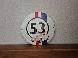 Emailschild Le Mans VW Käfer Herbie 53 Emaille Schild Retro