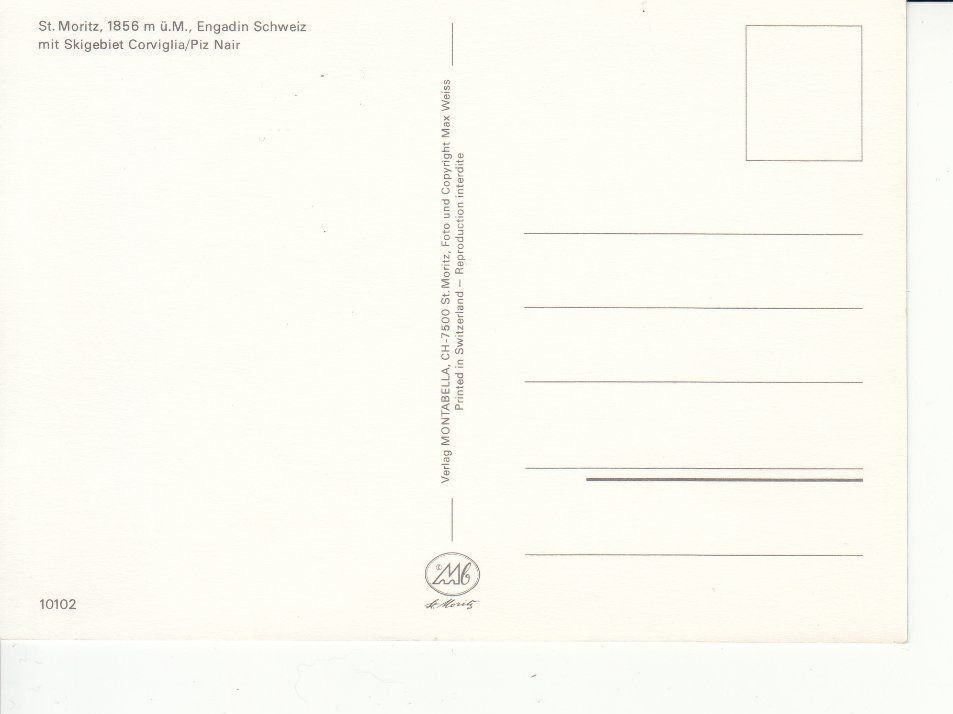 Cartoline postali: St. Moritz 1 um 1995 – Usato da Bürglen TG venduto da StampGraf 1