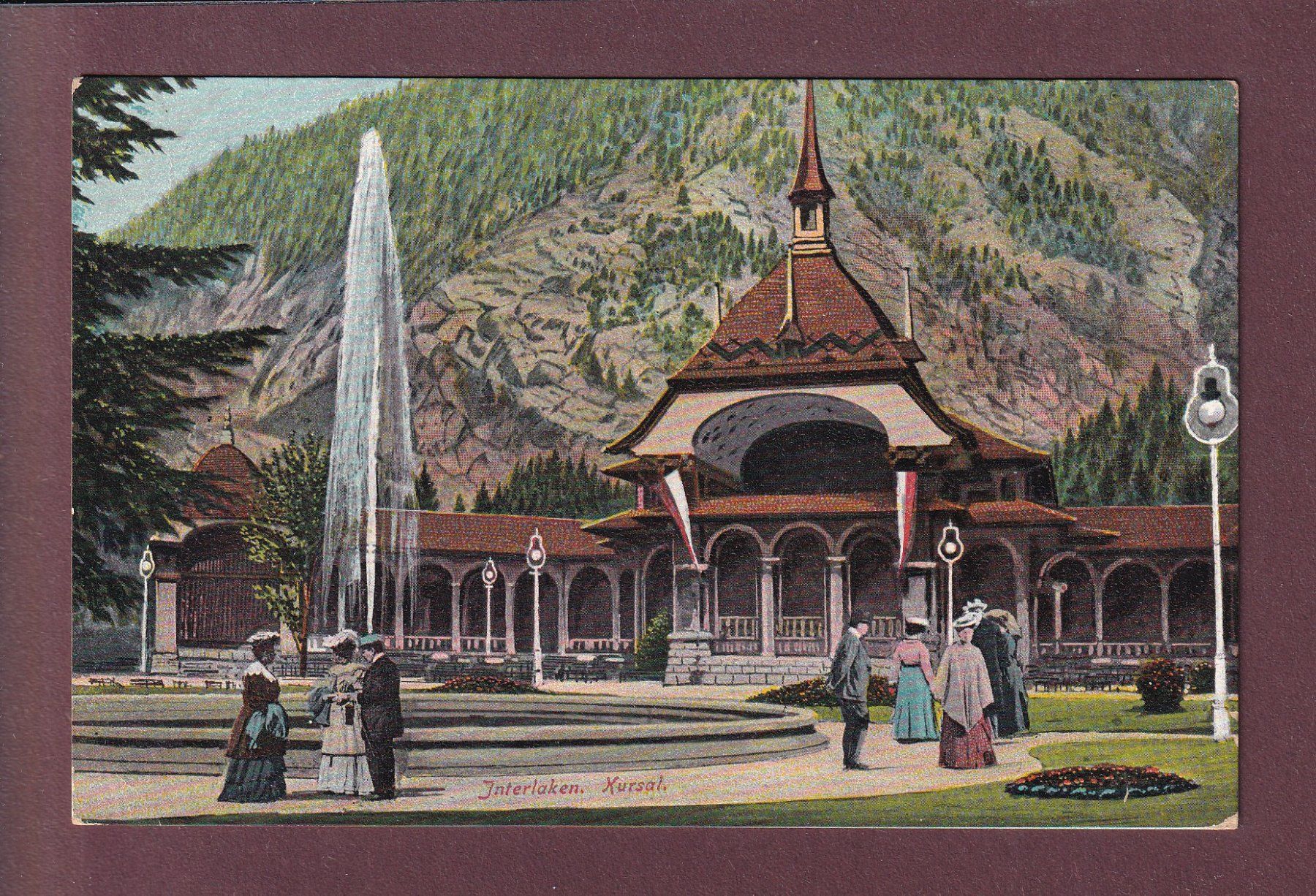 Cartes postales: INTERLAKEN - Kursaal - Leute - 1903 // Eckbug // – D'occasion à Pully par nicecards