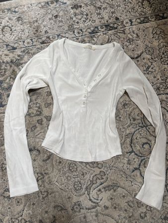 Top stradivarius white long sleeve size S used